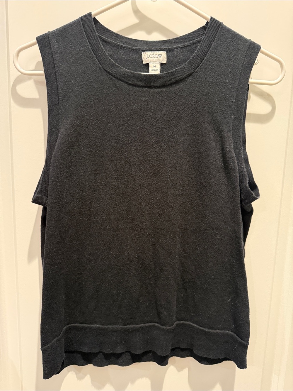 J. Crew Black Sleeveless Knit Shell